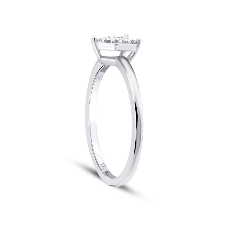 0.09 Carat Diamond White Gold Heart Ring