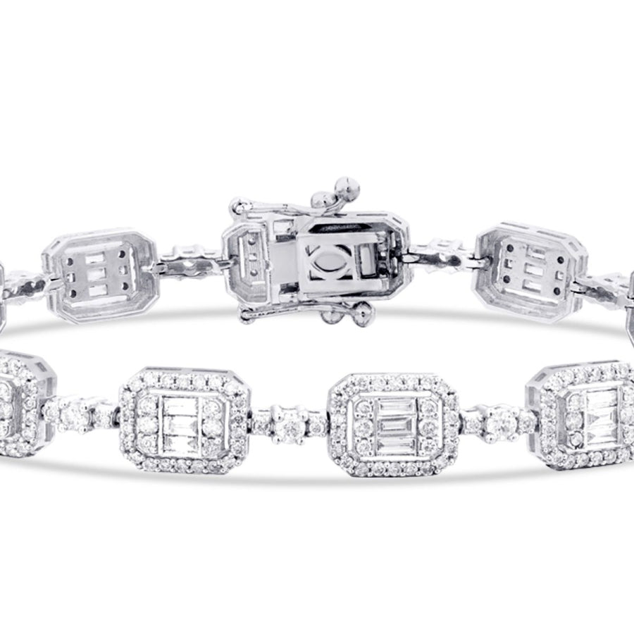 2.94 Carat Diamond Baguette Bracelet
