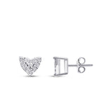 0,12 Carat Diamond Rose Gold Heart Earrings