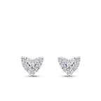 0,12 Carat Diamond Rose Gold Heart Earrings