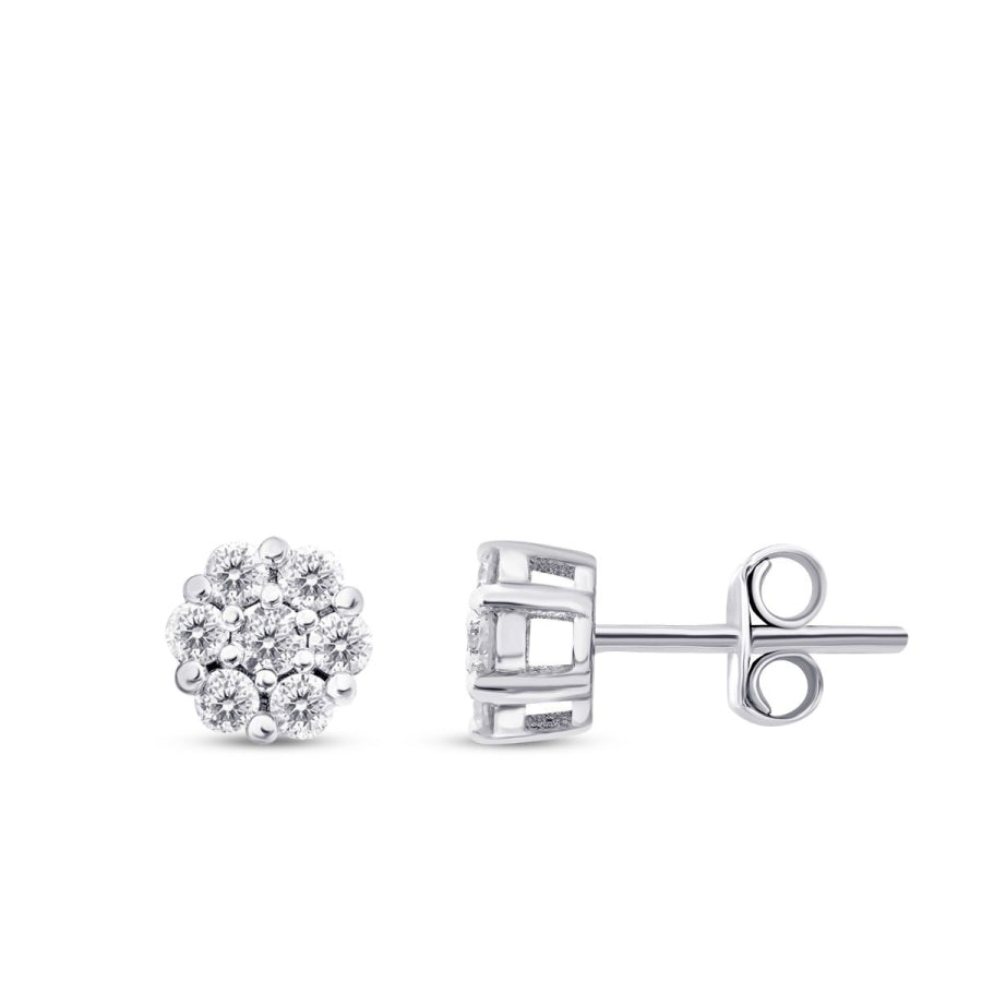 0,43 Carat Diamond Stone Round Earrings