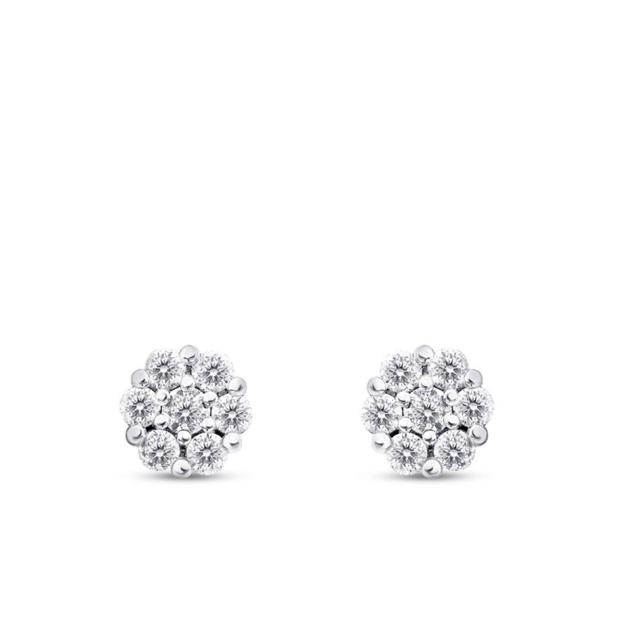 0,43 Carat Diamond Stone Round Earrings