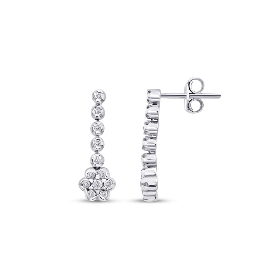 0,17 Carat Diamond Flower Earrings
