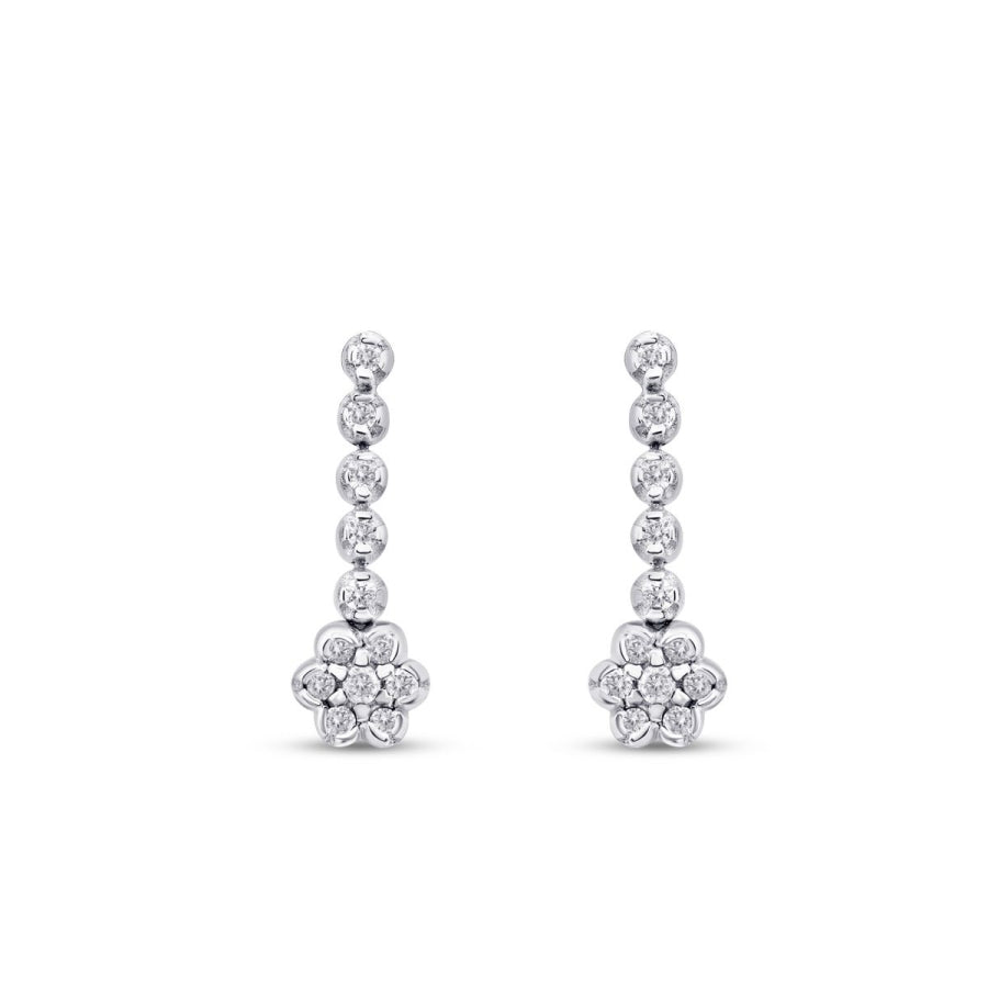 0,17 Carat Diamond Flower Earrings