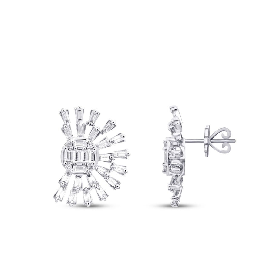 1,42 Carat Diamond Baguette Earrings