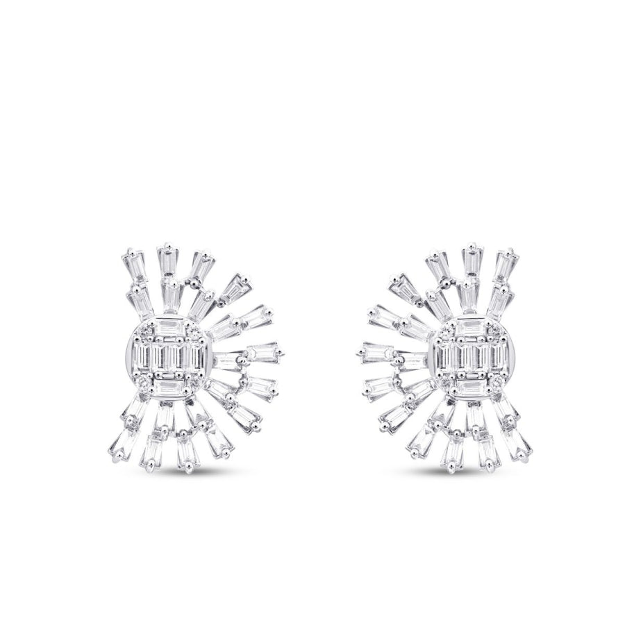 1,42 Carat Diamond Baguette Earrings