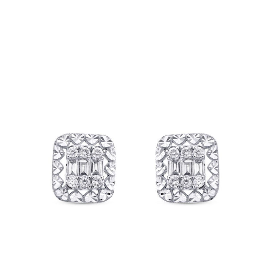 0,36 Carat Diamond Baguette Earrings