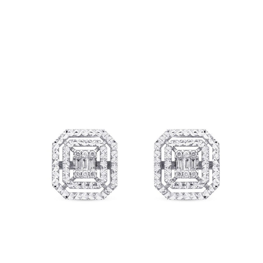 0,14 Carat Diamond Baguette Earrings