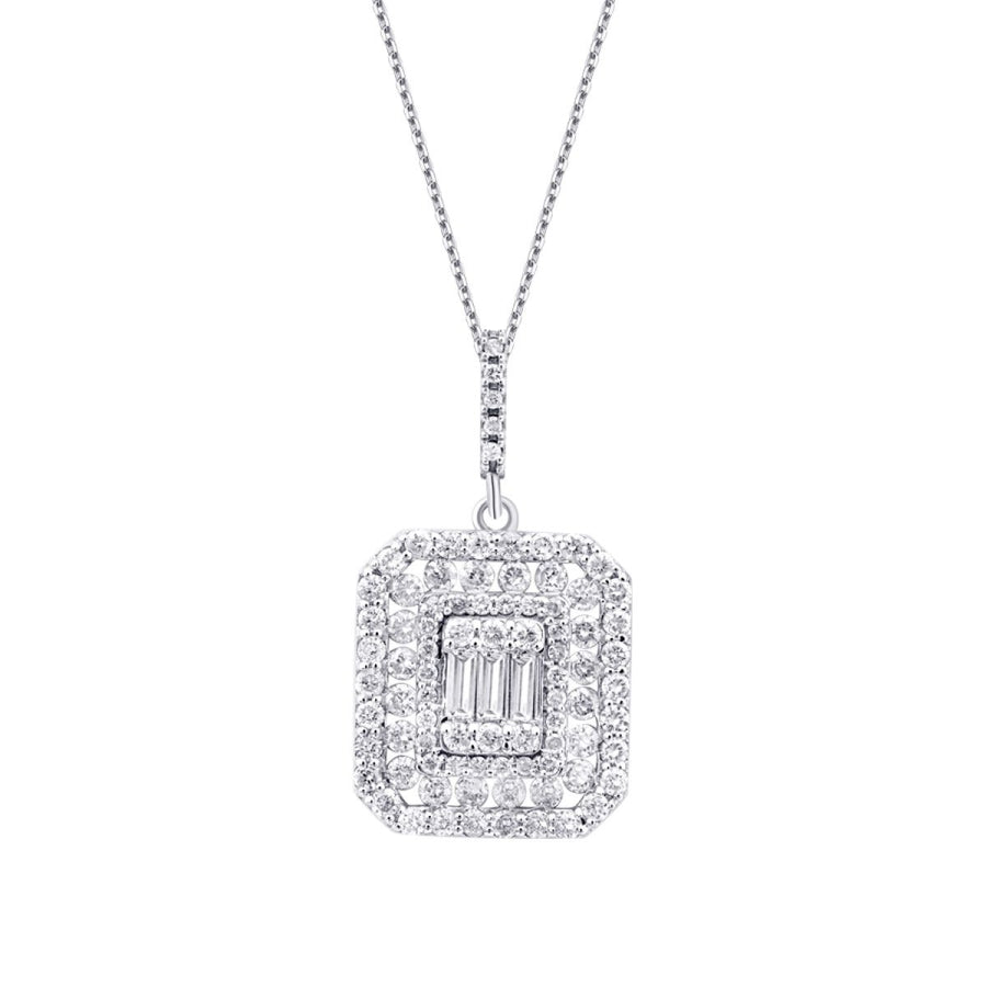 0.61 Carat Diamond Baguette Necklace