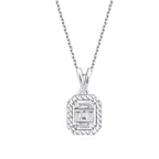 0,09 Carat Diamond-Effect Baguette Necklace