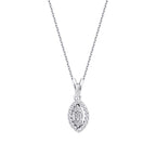 0,05 Carat Diamond Pear Baguette Necklace