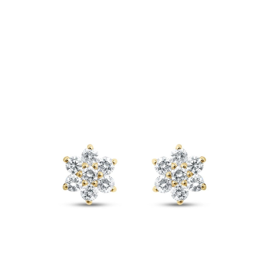 0,48 Carat Diamond Flower Earrings