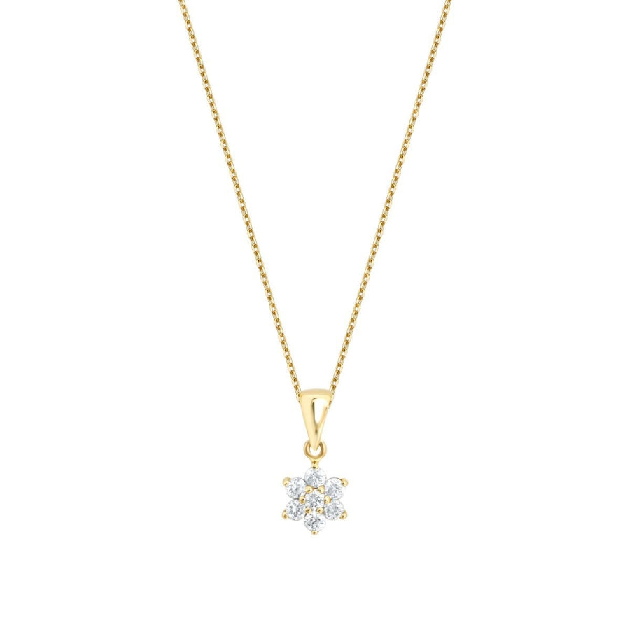 0,24 Carat Diamond Flower Necklace