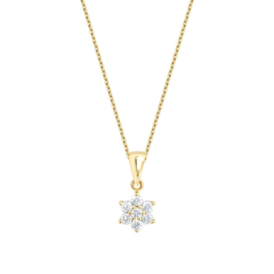 0,24 Carat Diamond Flower Necklace