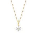 0,24 Carat Diamond Flower Necklace