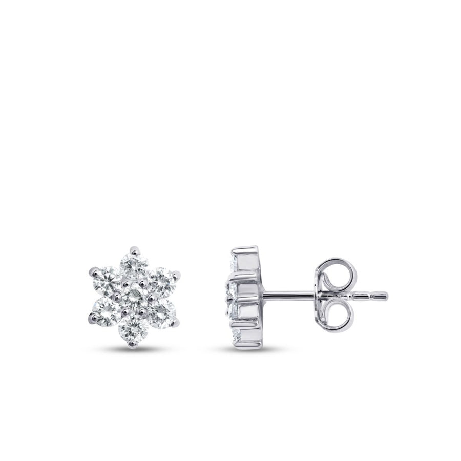 0,48 Carat Diamond Flower Earrings