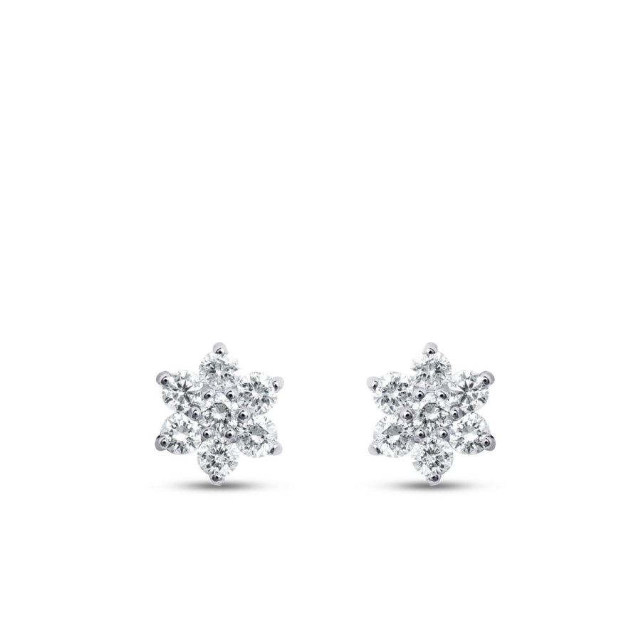 0,48 Carat Diamond Flower Earrings