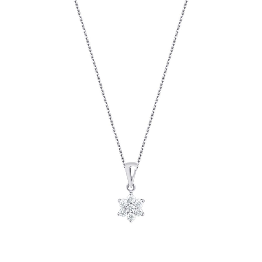 0.24 Carat Diamond Flower Necklace