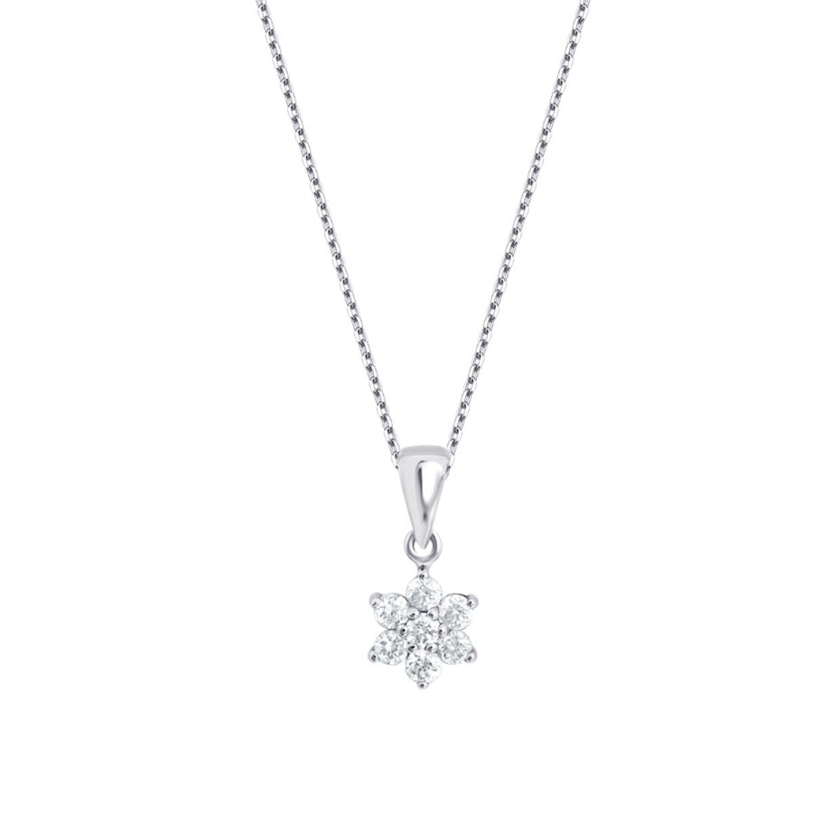 0.24 Carat Diamond Flower Necklace