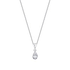 0,06 Carat Diamond Baguette Pear Necklace
