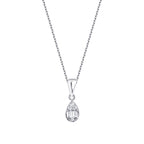 0,06 Carat Diamond Baguette Pear Necklace