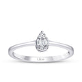 0,08 Carat Diamond Baguette Pear Ring