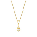 0,06 Carat Diamond Baguette Pear Necklace