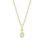 0,06 Carat Diamond Baguette Pear Necklace