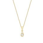 0,06 Carat Diamond Baguette Pear Necklace