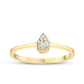 0,08 Carat Diamond Baguette Pear Ring