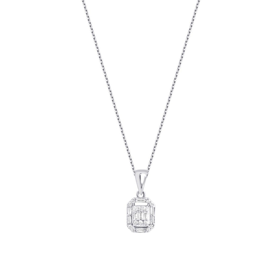 0,14 Carat Diamond Baguette Necklace