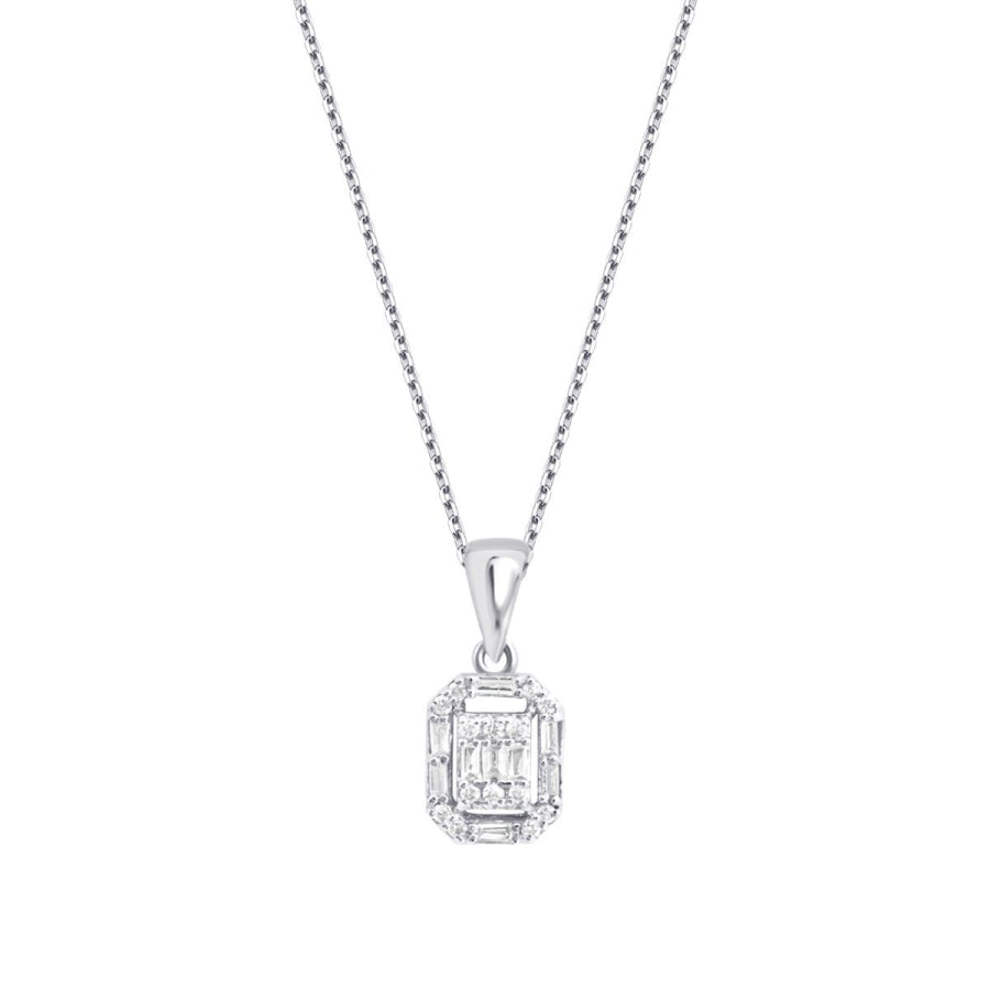 0,14 Carat Diamond Baguette Necklace