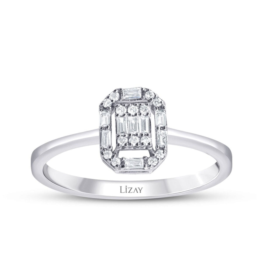 0,21 Carat Diamond Baguette Ring