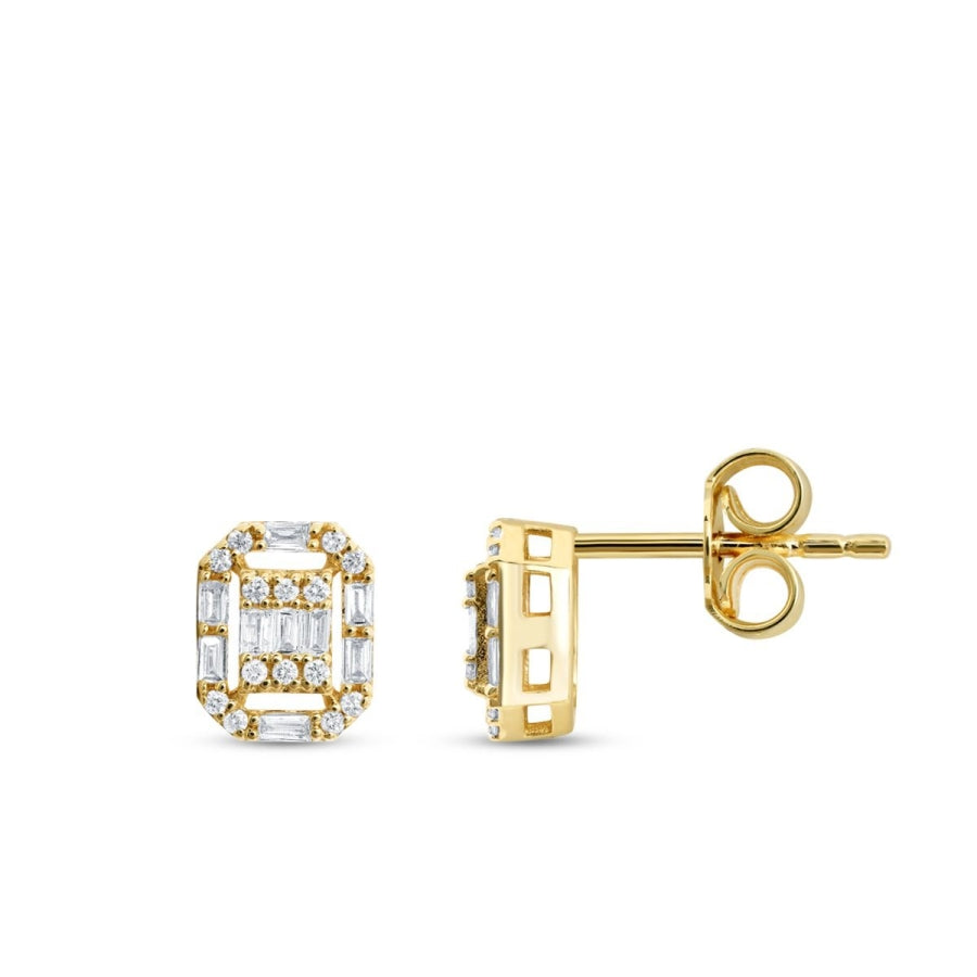 0,26 Carat Diamond Baguette Earrings