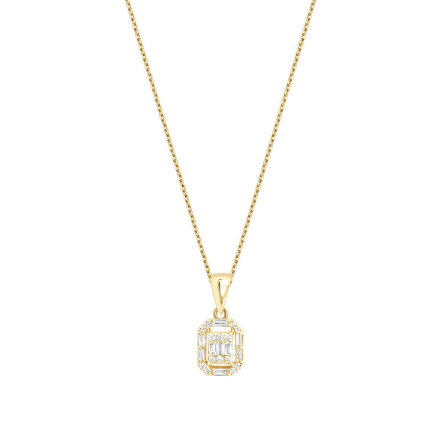 0,14 Carat Diamond Baguette Necklace