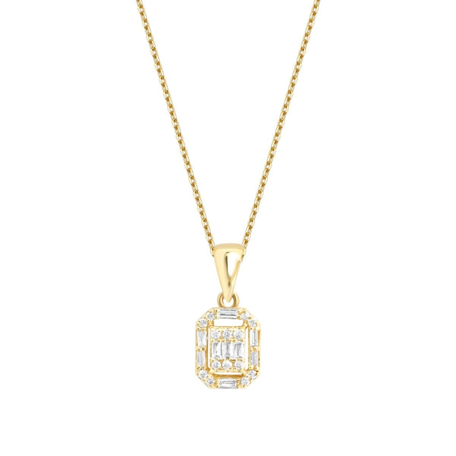 0,14 Carat Diamond Baguette Necklace