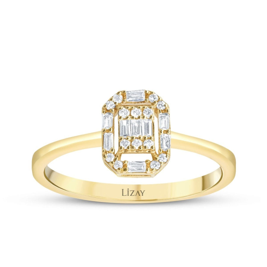 0,21 Carat Diamond Baguette Ring