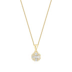 0,21 Carat Diamond Round Baguette Necklace