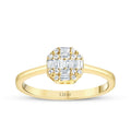0,24 Carat Diamond Baguette Round Ring
