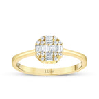 0,24 Carat Diamond Baguette Round Ring