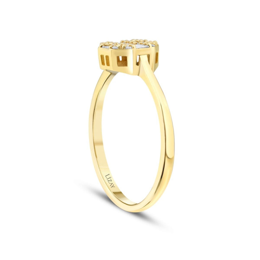 0,24 Carat Diamond Baguette Round Ring