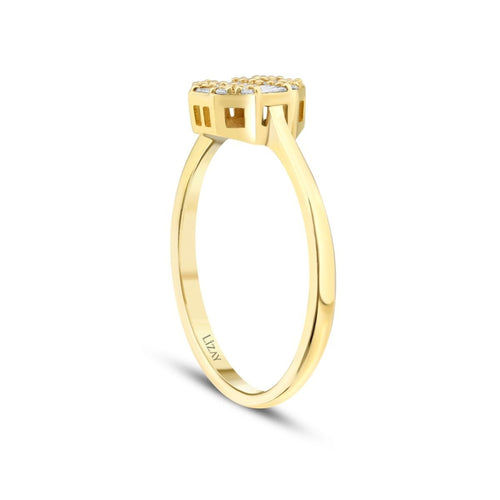 0,24 Carat Diamond Baguette Round Ring