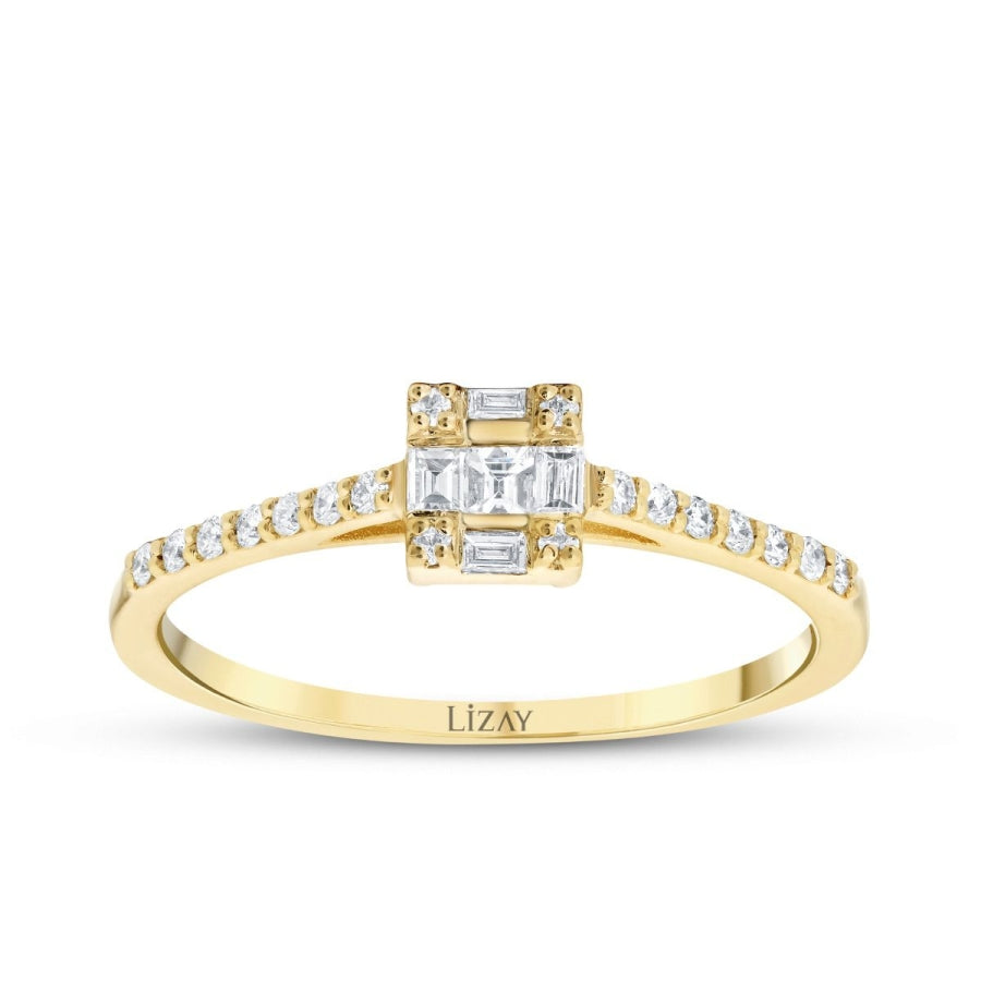 0,21 Carat Diamond Baguette Ring