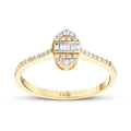 0,19 Carat Diamond Oval Baguette Ring