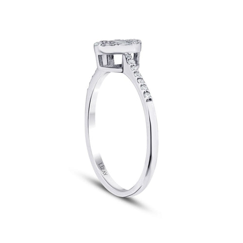 0,19 Carat Diamond Oval Baguette Ring