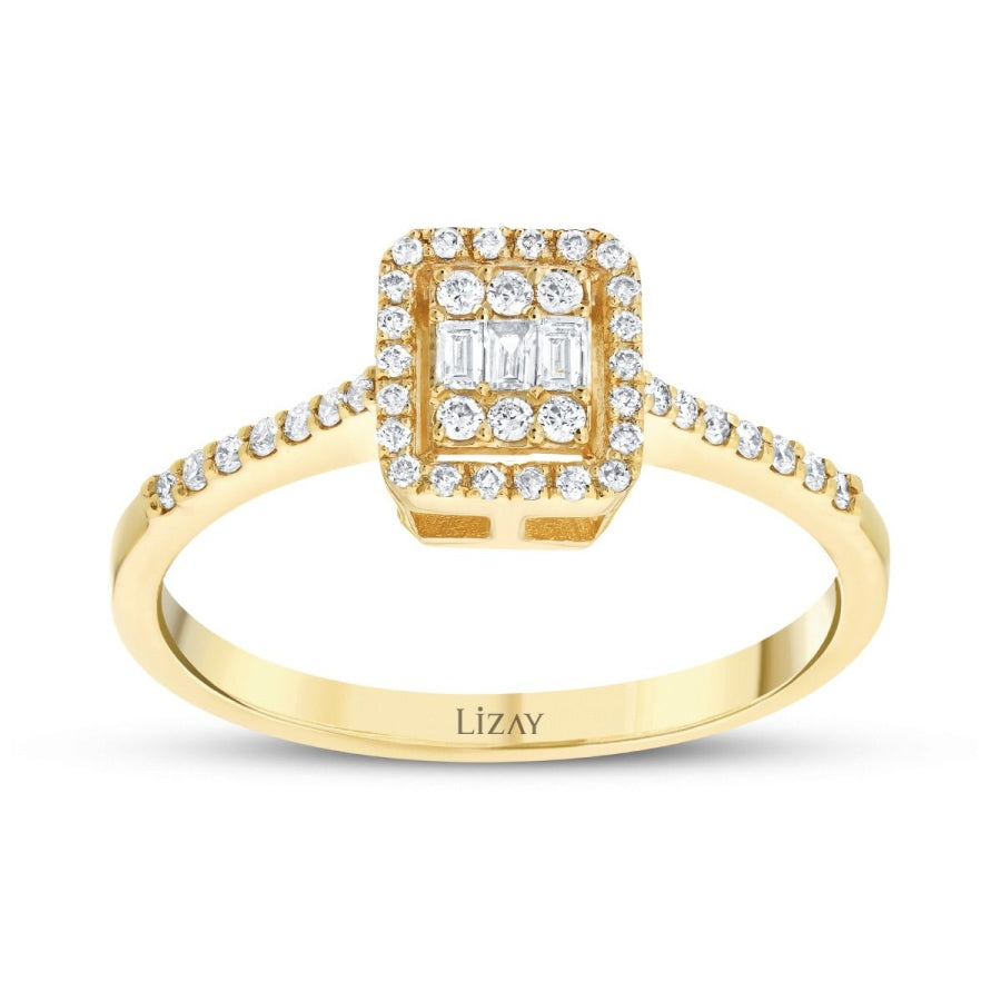 0,21 Carat Diamond Baguette Ring
