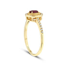 0,41 Carat Diamond Ruby Ring