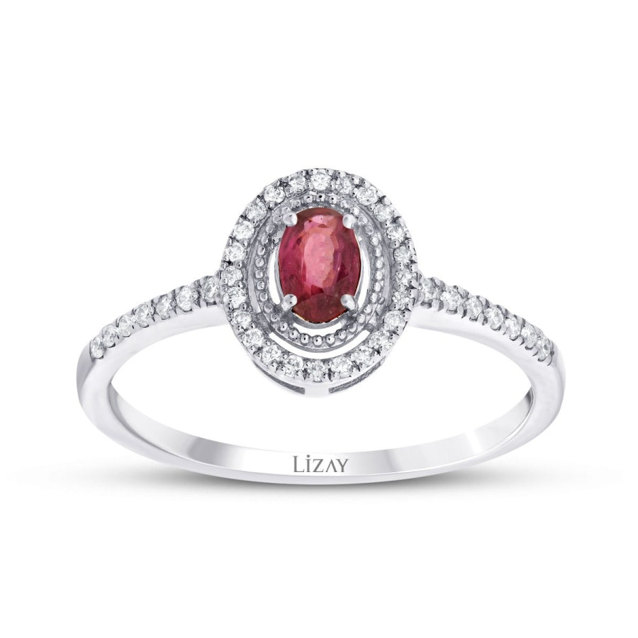 0,41 Carat Diamond Ruby Ring