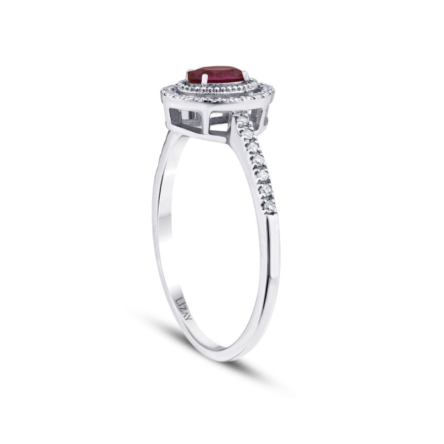 0,41 Carat Diamond Ruby Ring