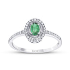 0,31 Carat Diamond Emerald Ring